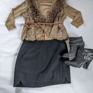 JCrew Black Wool Mini Skirt